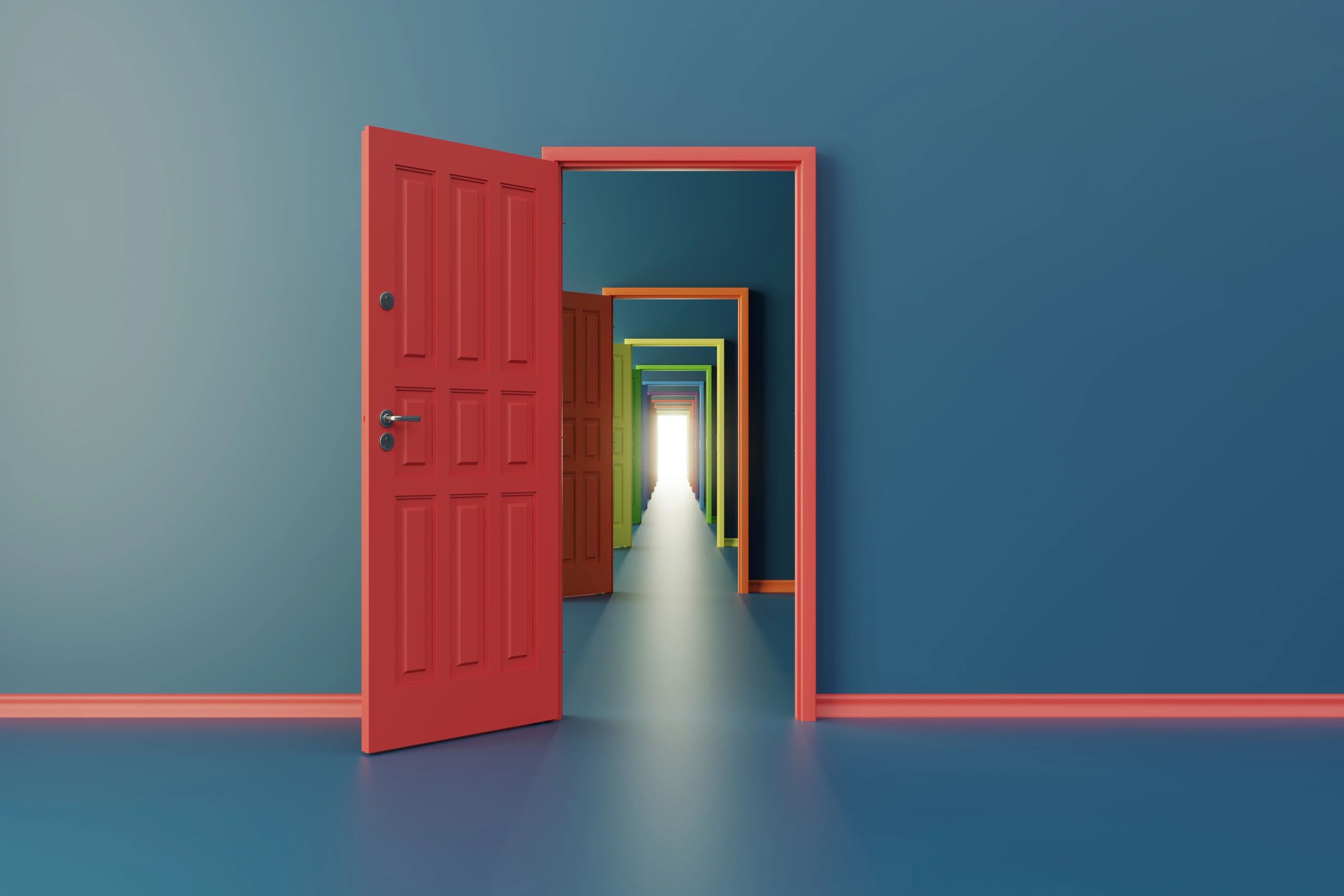 Light coming through an open doorway