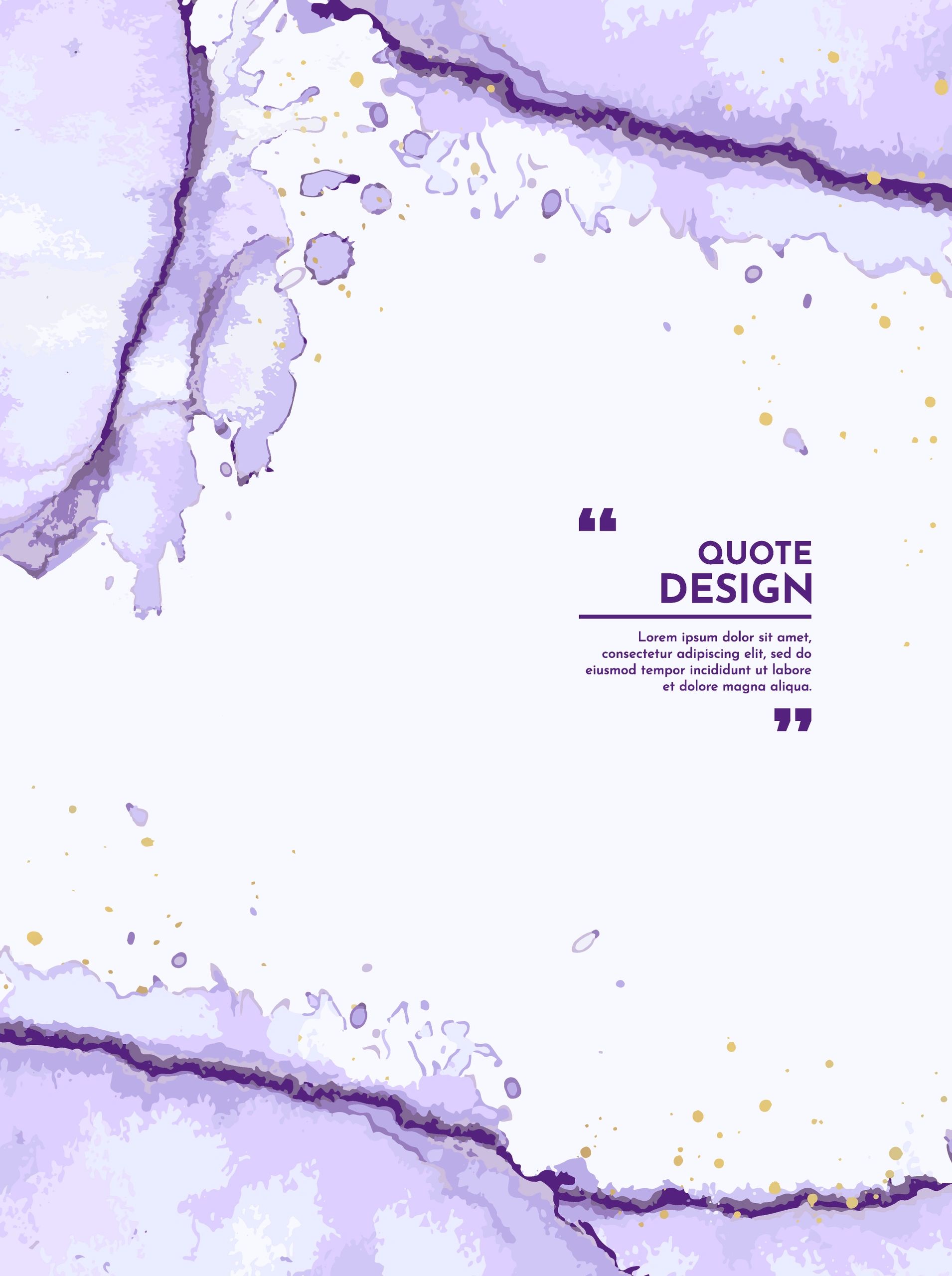 Calming lavender and dark purple abstract watercolor background with a gentle nature/butterfly-like motif and subtle gold accents, with open space for title text.