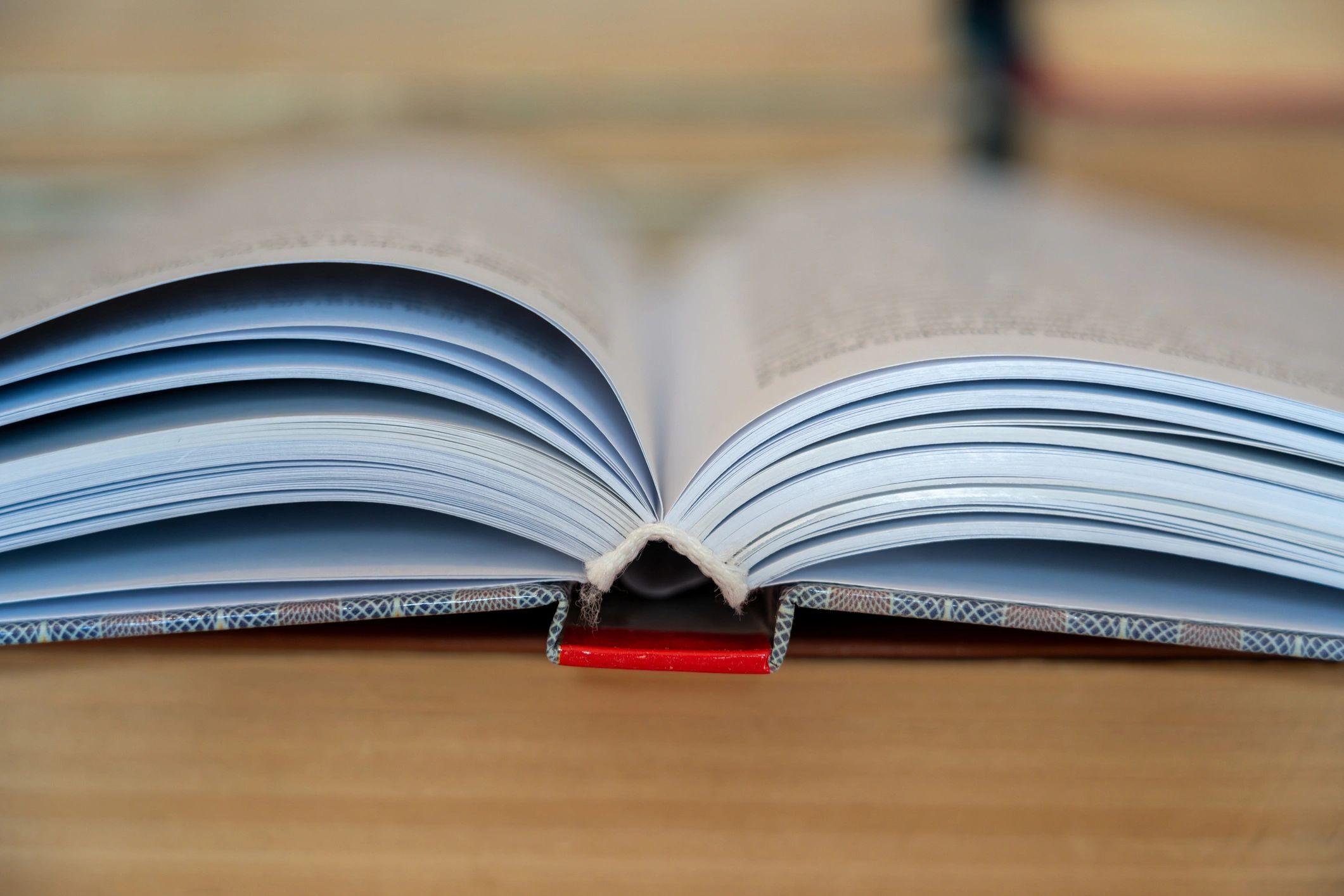 Open book pages in soft focus